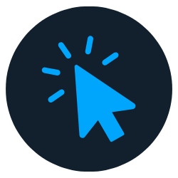 A cursor clicking icon