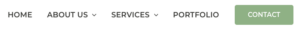A menu with a featured Contact button for Conversion Rate Optimization
